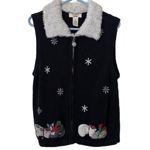 43	Bechamel	Furry Collar Christmas Sweater Vest